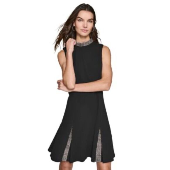 KARL LAGERFELD Paris Rhinestone Embellished Dress High End Designer Party Sz 12 - Picture 1 of 9